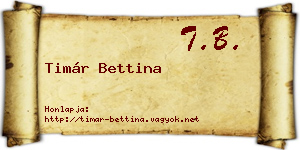 Timár Bettina névjegykártya